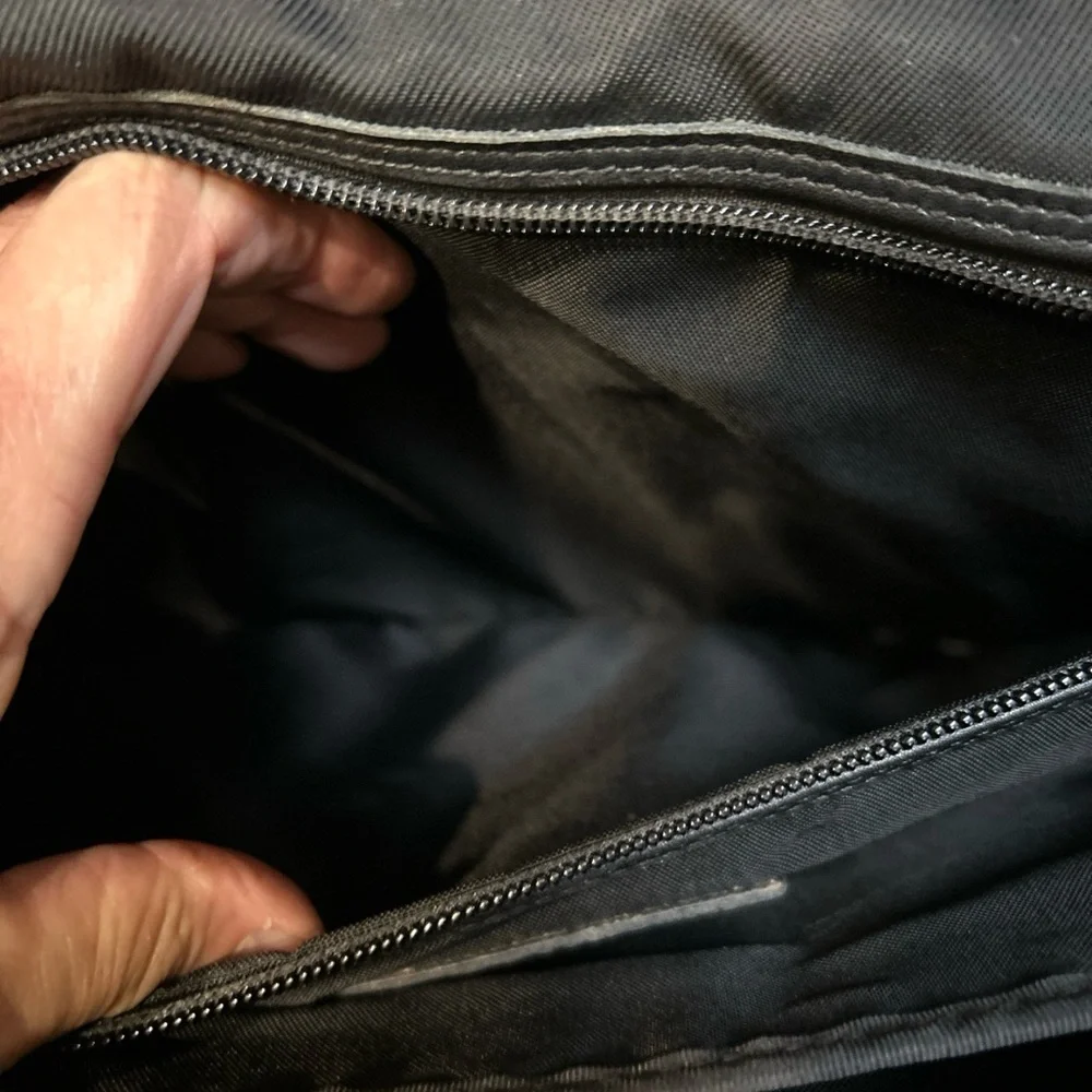 COACH MENS MESSENGER BRIEFCASE LAPTOP BAG BLACL LEATHER/Nylon trim 17x12